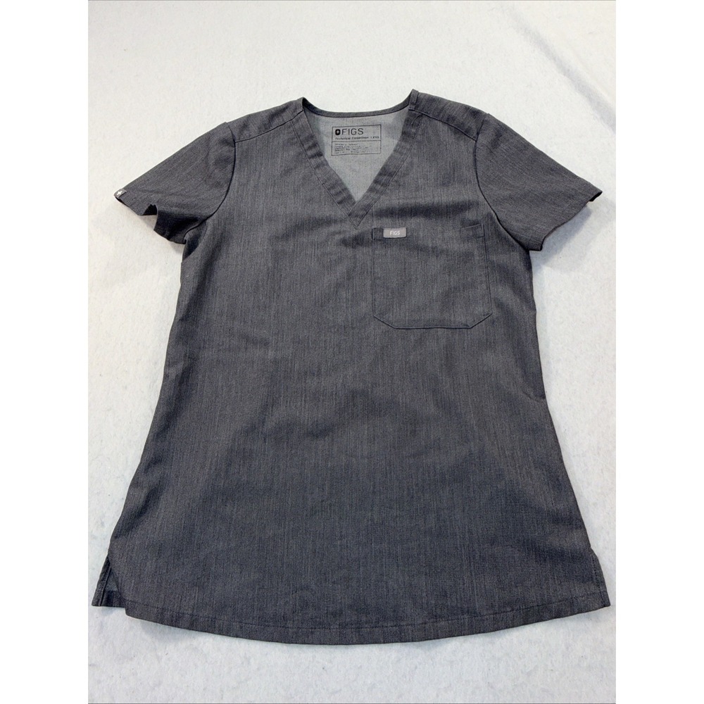 Fig Catarina One Pocket Scrub Top Women XXS Gray Graphite FW1000 Stretch Medica